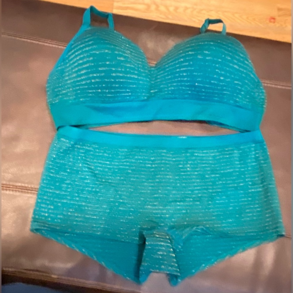 No Boundaries 3XL bra and panties set - teal - NWOT (#48)